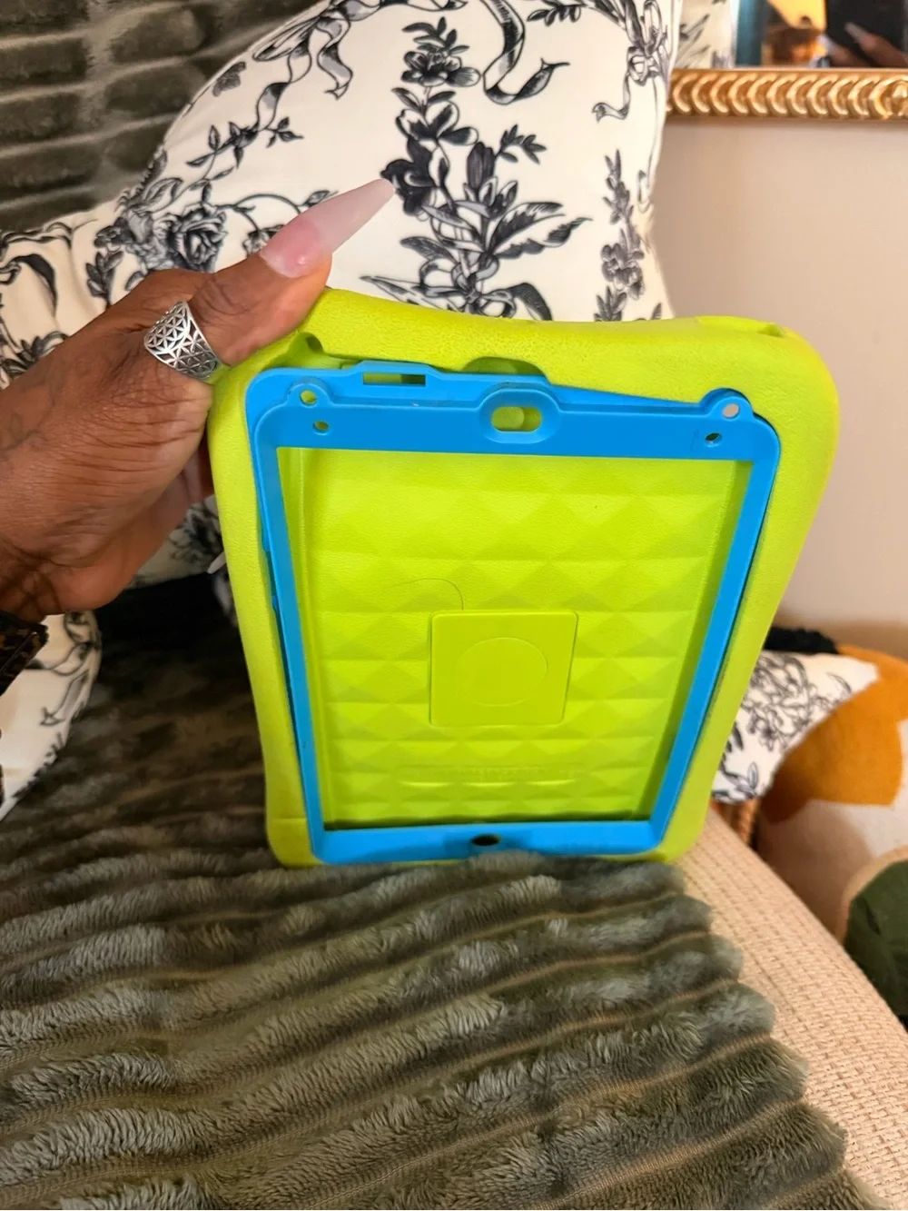 Amazon Lime Green and Blue Kids Tablet Silicone Case